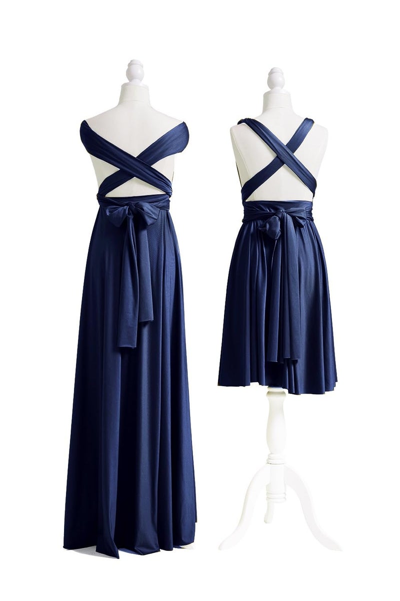72styles Womens Long Short Bridesmaid Off- Shoulder Multi-Way Wedding Convertible Twist Wrap Infinity Cocktail Party Formal Prom Transformer Gown Gowns Maxi Dress Dresses One Size Plus - Image 3